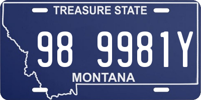 MT license plate 989981Y