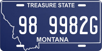 MT license plate 989982G