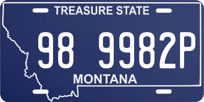 MT license plate 989982P