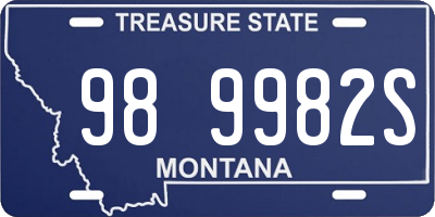 MT license plate 989982S