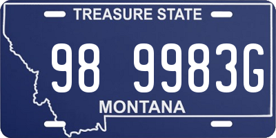 MT license plate 989983G