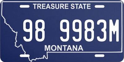 MT license plate 989983M