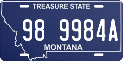 MT license plate 989984A