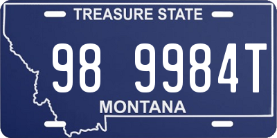 MT license plate 989984T