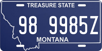 MT license plate 989985Z