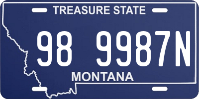 MT license plate 989987N