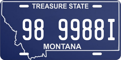 MT license plate 989988I