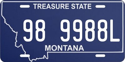 MT license plate 989988L