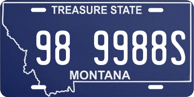 MT license plate 989988S