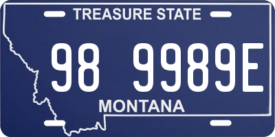 MT license plate 989989E