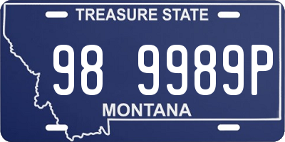 MT license plate 989989P