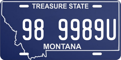 MT license plate 989989U