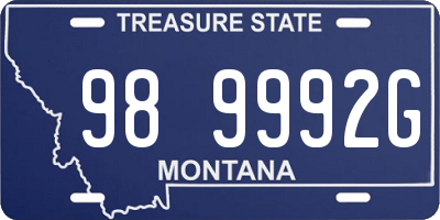 MT license plate 989992G