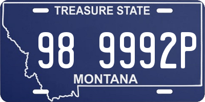MT license plate 989992P