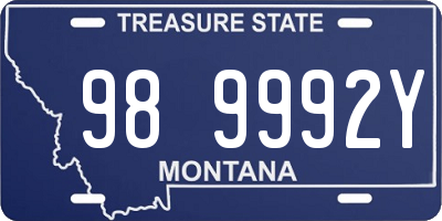 MT license plate 989992Y
