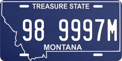 MT license plate 989997M