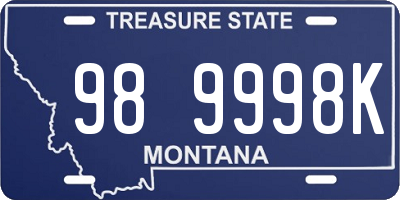 MT license plate 989998K
