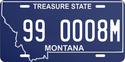 MT license plate 990008M
