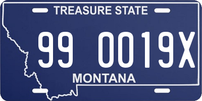 MT license plate 990019X