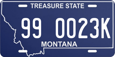 MT license plate 990023K