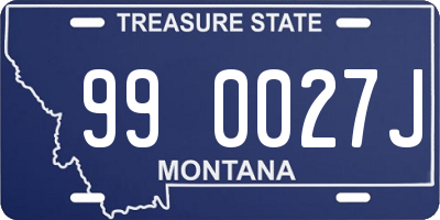 MT license plate 990027J