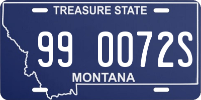 MT license plate 990072S