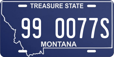 MT license plate 990077S