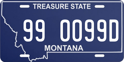 MT license plate 990099D