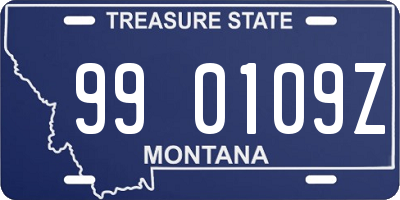 MT license plate 990109Z