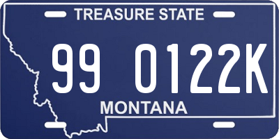 MT license plate 990122K