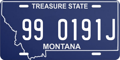 MT license plate 990191J