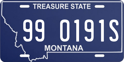 MT license plate 990191S