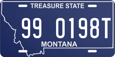 MT license plate 990198T