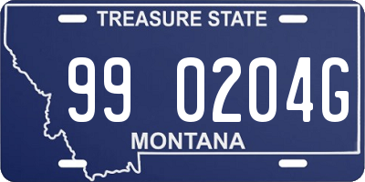 MT license plate 990204G