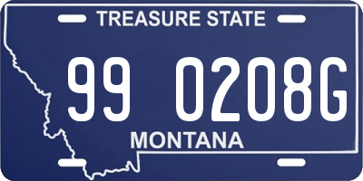 MT license plate 990208G