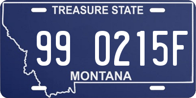 MT license plate 990215F