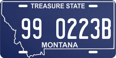 MT license plate 990223B