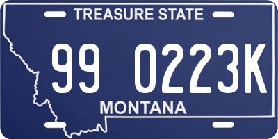 MT license plate 990223K