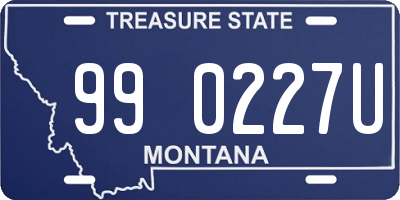 MT license plate 990227U