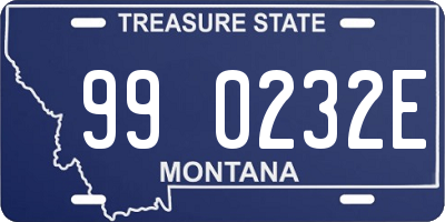 MT license plate 990232E