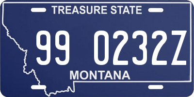 MT license plate 990232Z