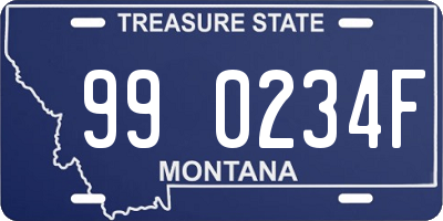 MT license plate 990234F