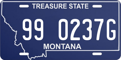 MT license plate 990237G