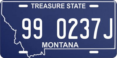 MT license plate 990237J