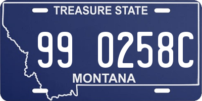 MT license plate 990258C