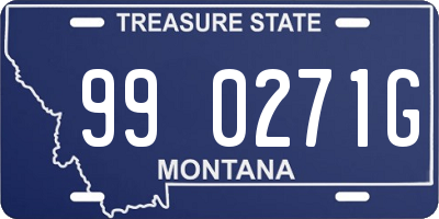 MT license plate 990271G