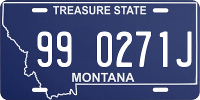 MT license plate 990271J