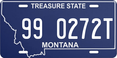 MT license plate 990272T