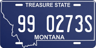 MT license plate 990273S