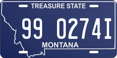 MT license plate 990274I